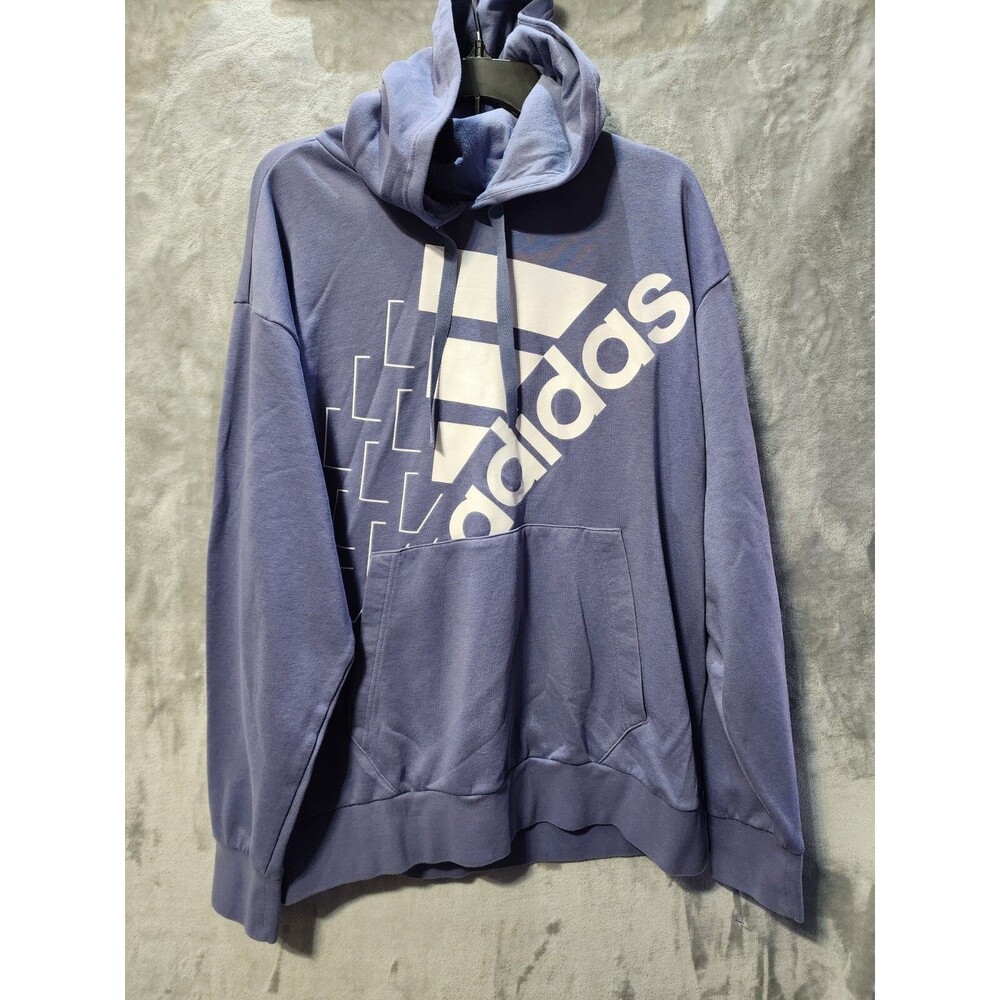 Adidas Sweatshirt Hoodie Mens XL H14657 Orbit Violet EUC Front Pocket Drawstring